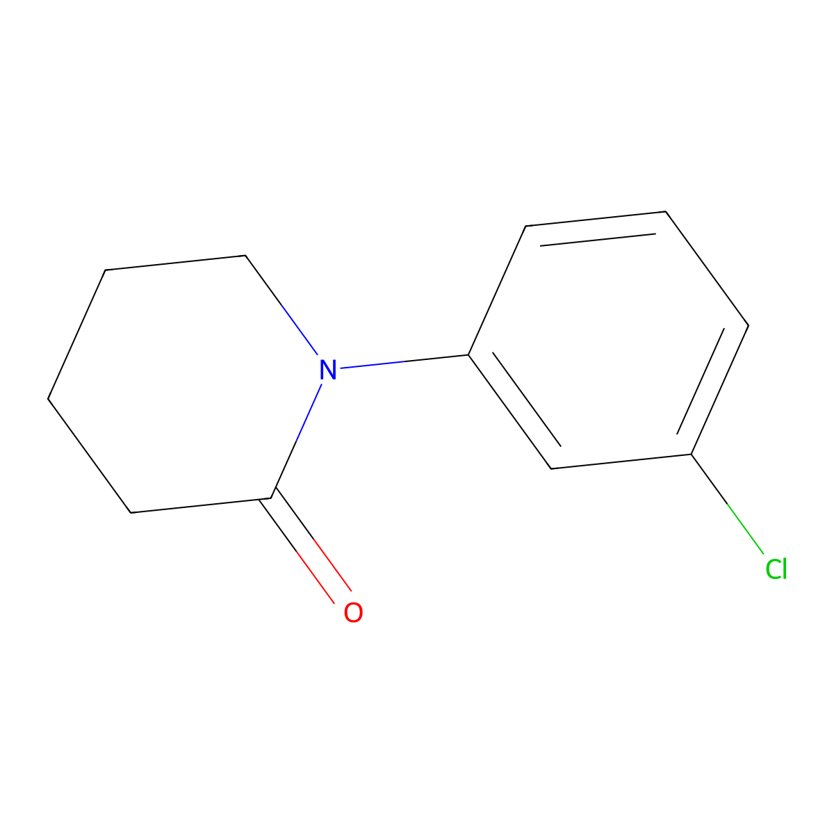 1-(3-Chlorophenyl)piperidin-2-one molecular structure, CAS 132573-12-7