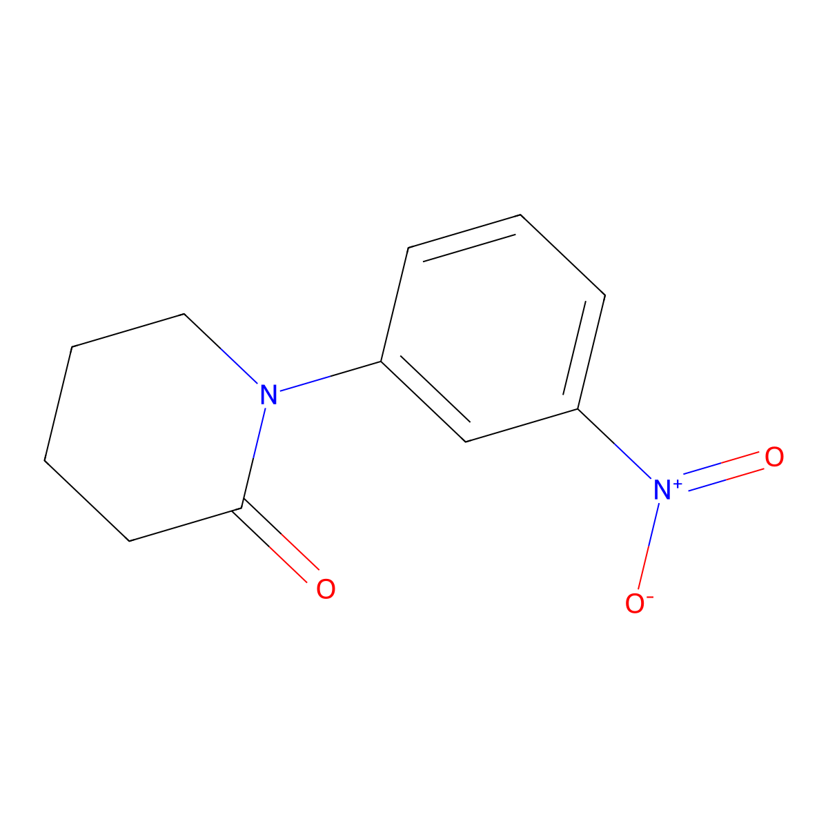 1-(3-Nitrophenyl)piperidin-2-one molecular structure, CAS 132573-13-8