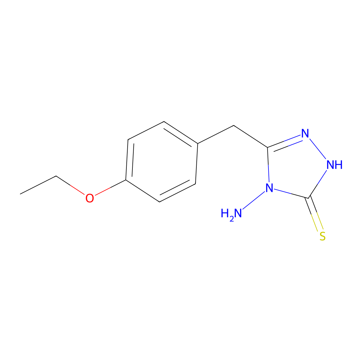 4-amino-3-[(4-ethoxyphenyl)methyl]-1H-1,2,4-triazole-5-thione molecular structure, CAS 132573-88-7