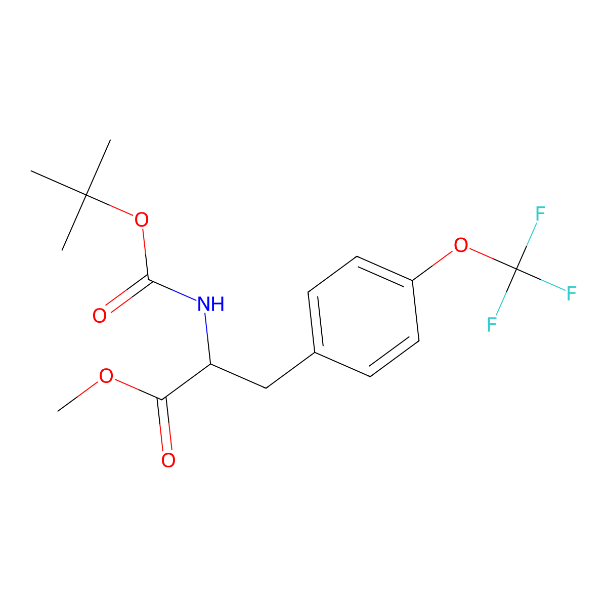 Methyl 2-((tert-butoxycarbonyl)amino)-3-(4-(trifluoromethoxy)phenyl)propanoate molecular structure, CAS 1325730-41-3