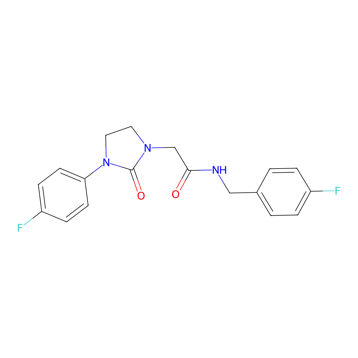 N-(4-fluorobenzyl)-2-(3-(4-fluorophenyl)-2-oxoimidazolidin-1-yl)acetamide molecular structure, CAS 1325736-89-7