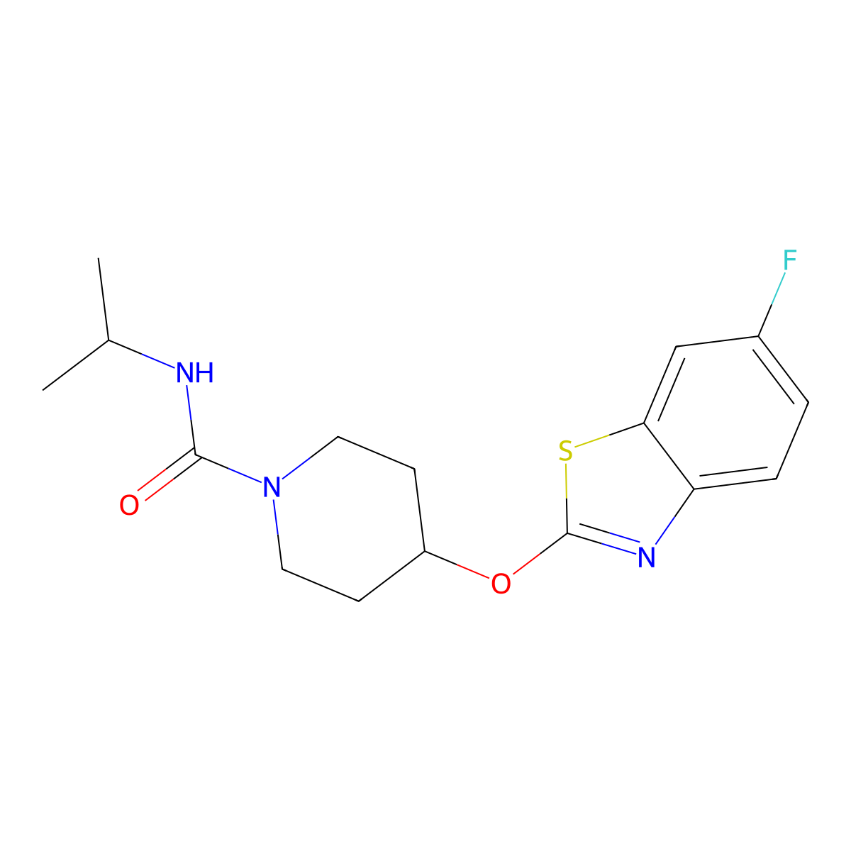 4-((6-fluorobenzo[d]thiazol-2-yl)oxy)-N-isopropylpiperidine-1-carboxamide molecular structure, CAS 1325741-61-4