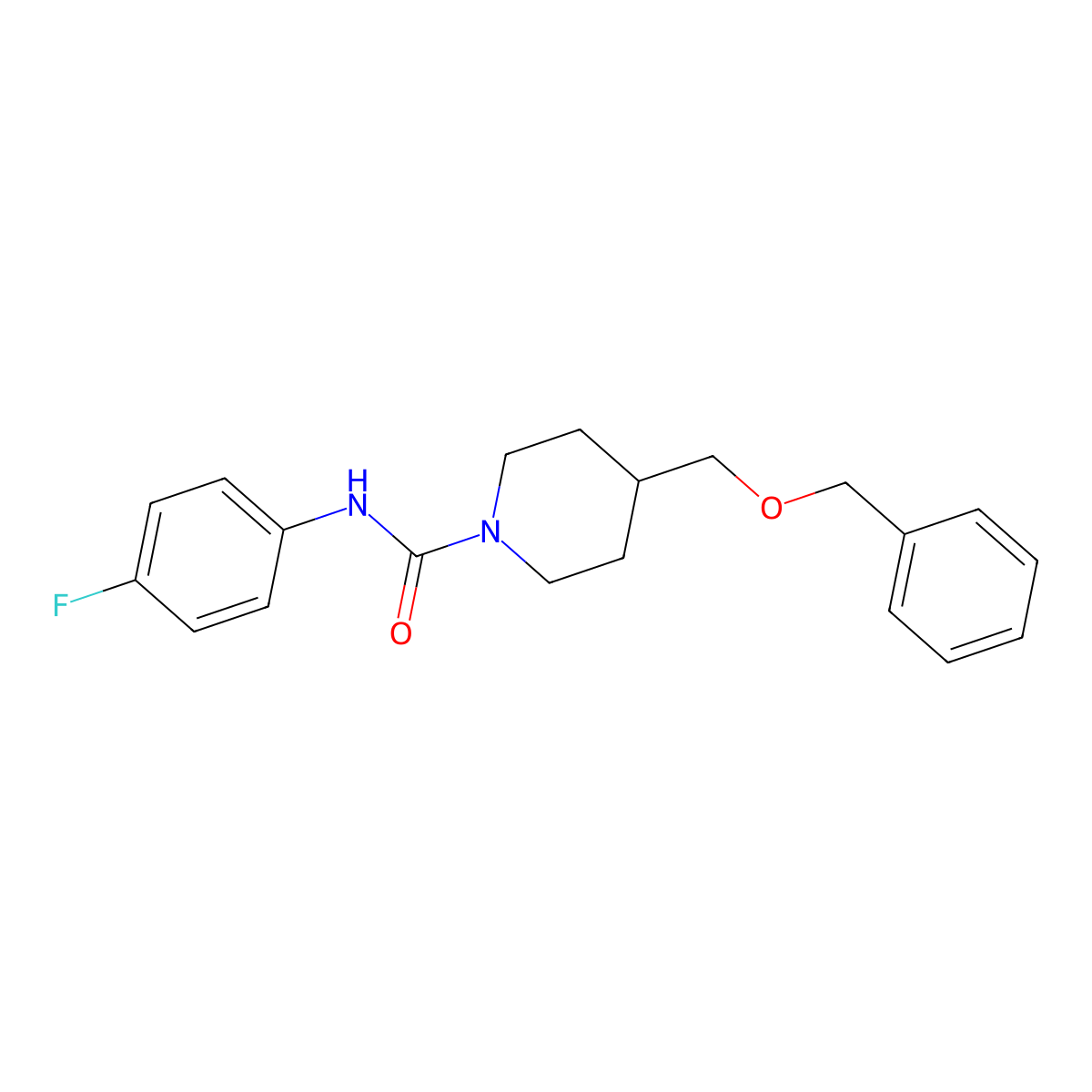 4-((benzyloxy)methyl)-N-(4-fluorophenyl)piperidine-1-carboxamide molecular structure, CAS 1325742-90-2