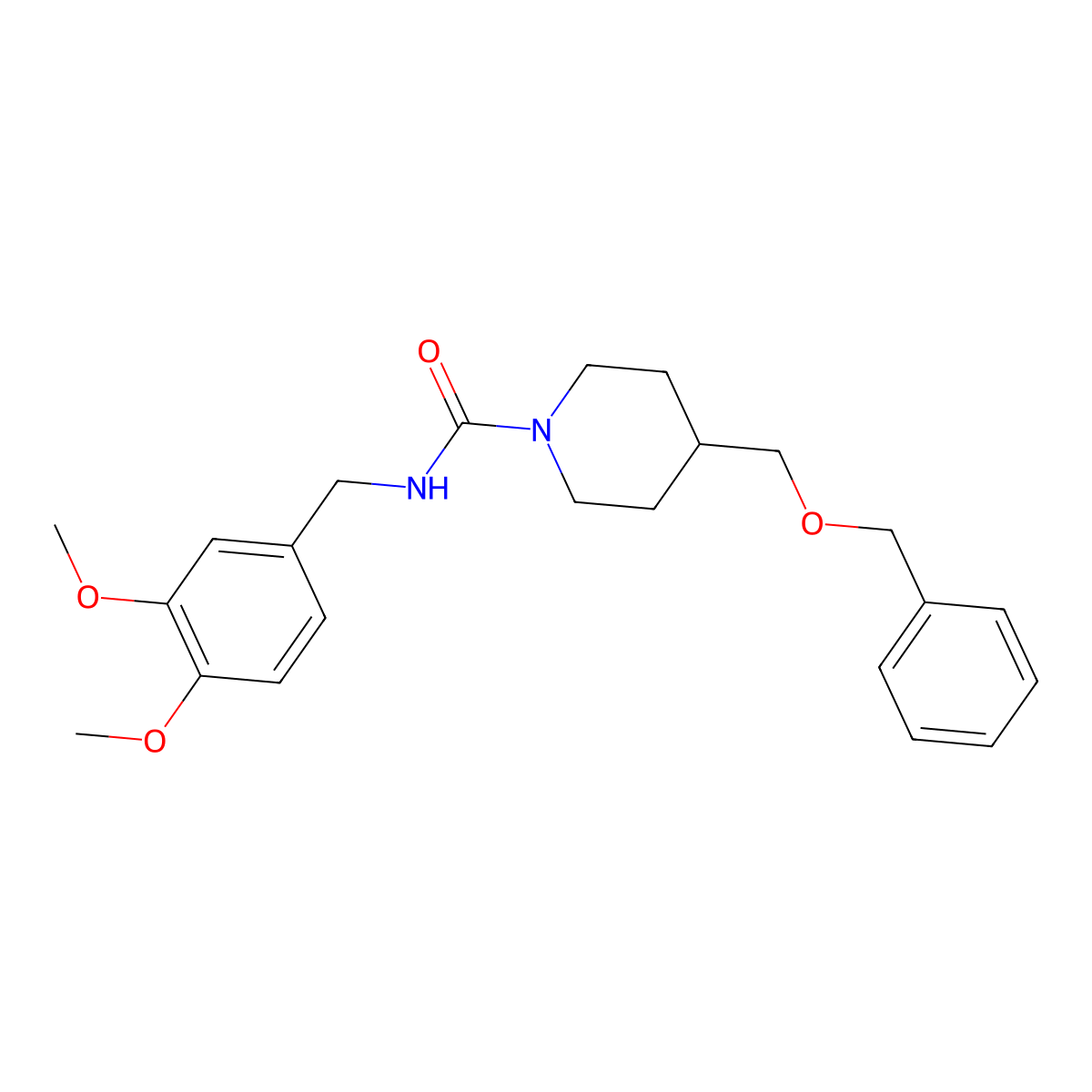 4-((benzyloxy)methyl)-N-(3,4-dimethoxybenzyl)piperidine-1-carboxamide molecular structure, CAS 1325742-92-4