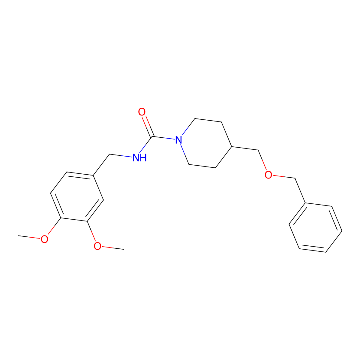 4-((benzyloxy)methyl)-N-(3,4-dimethoxybenzyl)piperidine-1-carboxamide molecular structure, CAS 1325742-92-4