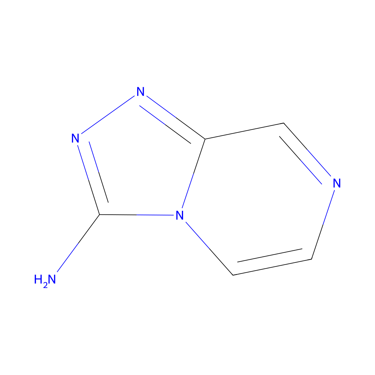 (1,2,4)Triazolo(4,3-a)pyrazin-3-amine molecular structure, CAS 13258-12-3