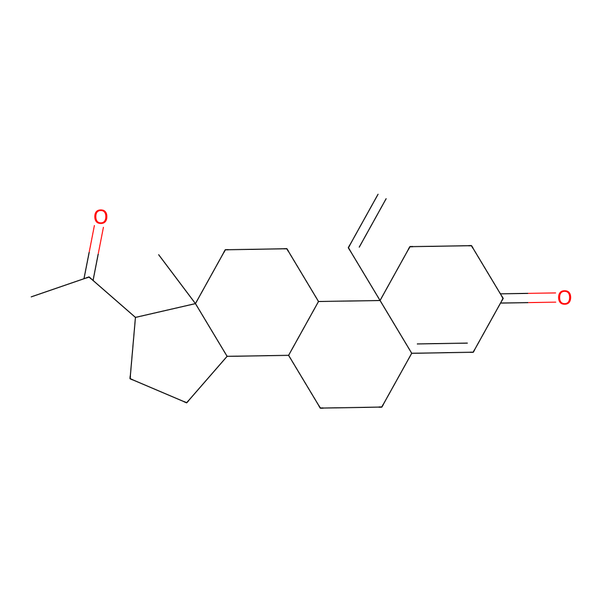 10-Vinyl-19-norpregn-4-ene-3,20-dione molecular structure, CAS 13258-85-0