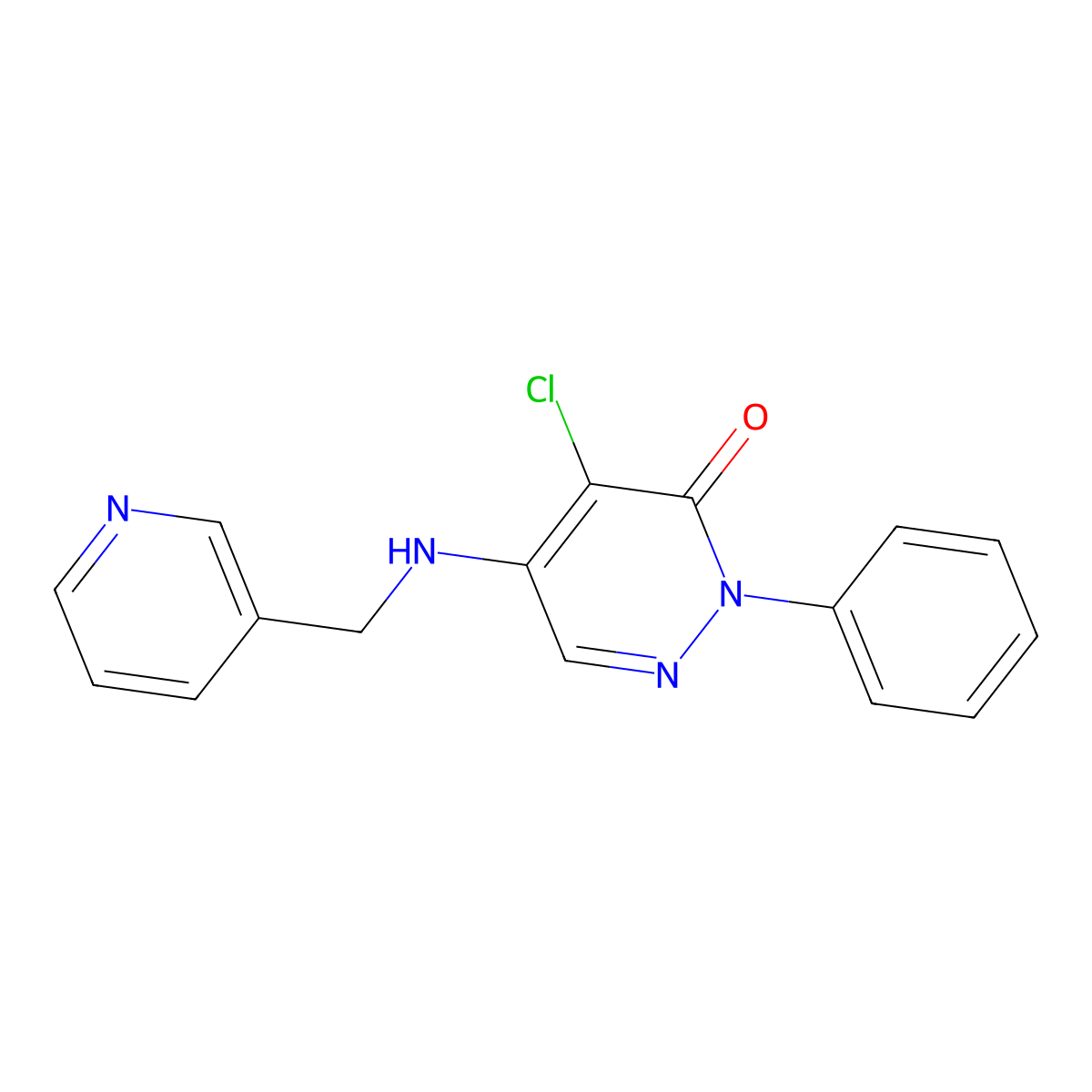 4-Chloro-2-phenyl-5-{[(pyridin-3-yl)methyl]amino}-2,3-dihydropyridazin-3-one molecular structure, CAS 1325818-86-7