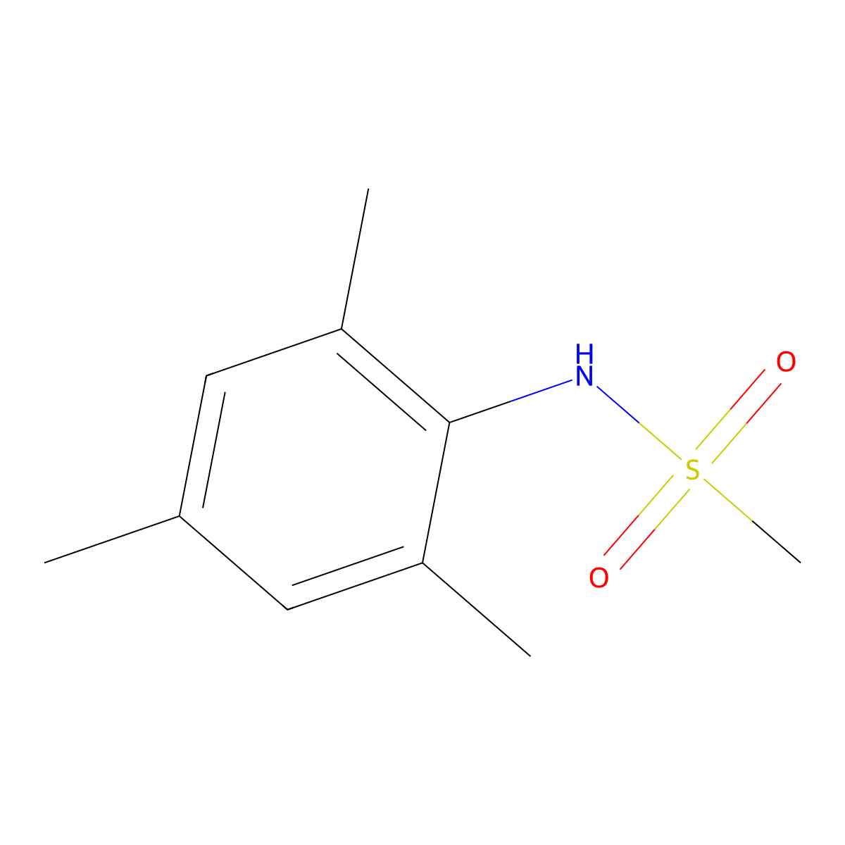 N-(2,4,6-trimethylphenyl)methanesulfonamide molecular structure, CAS 132589-37-8