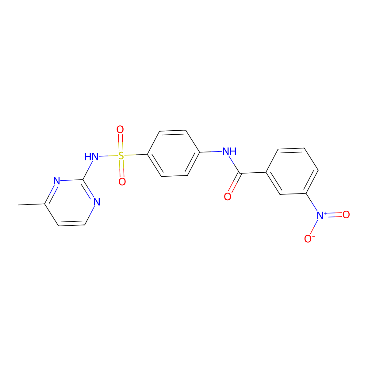 N-[4-[(4-methylpyrimidin-2-yl)sulfamoyl]phenyl]-3-nitrobenzamide molecular structure, CAS 132593-35-2
