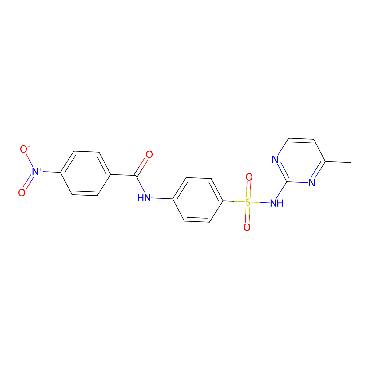 N-{4-[(4-methylpyrimidin-2-yl)sulfamoyl]phenyl}-4-nitrobenzamide molecular structure, CAS 132593-36-3