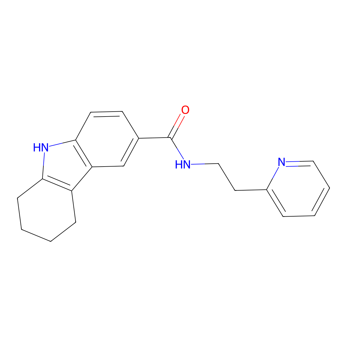 N-[2-(pyridin-2-yl)ethyl]-2,3,4,9-tetrahydro-1H-carbazole-6-carboxamide molecular structure, CAS 1325939-85-2