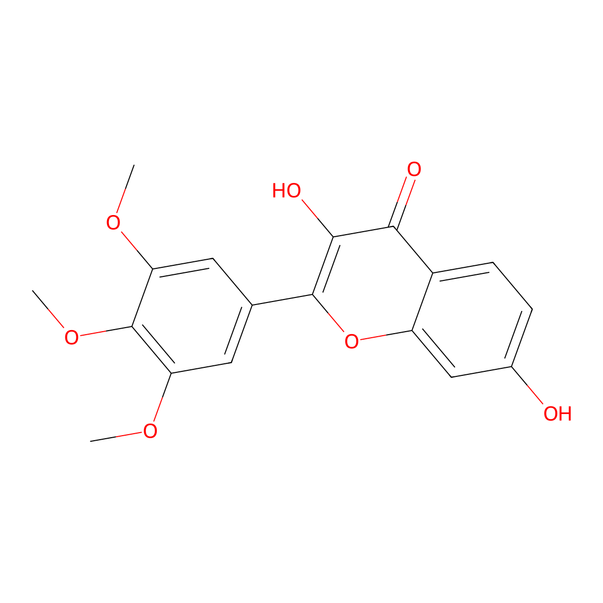 3,7-Dihydroxy-3',4',5'-trimethoxyflavone molecular structure, CAS 132594-09-3