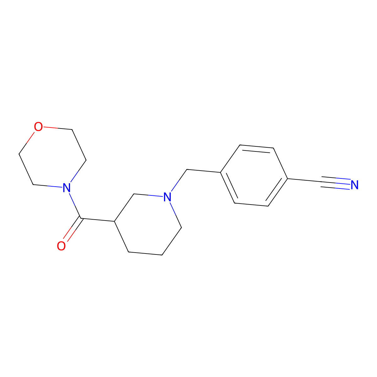 4-{[3-(Morpholine-4-carbonyl)piperidin-1-yl]methyl}benzonitrile molecular structure, CAS 1325962-63-7