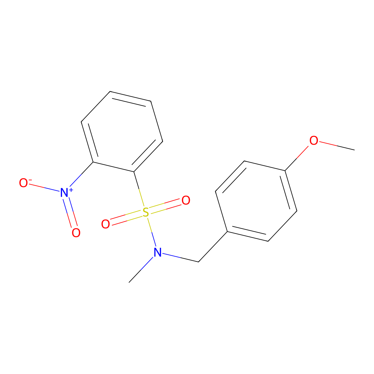 N-[(4-methoxyphenyl)methyl]-N-methyl-2-nitrobenzene-1-sulfonamide molecular structure, CAS 1325964-98-4