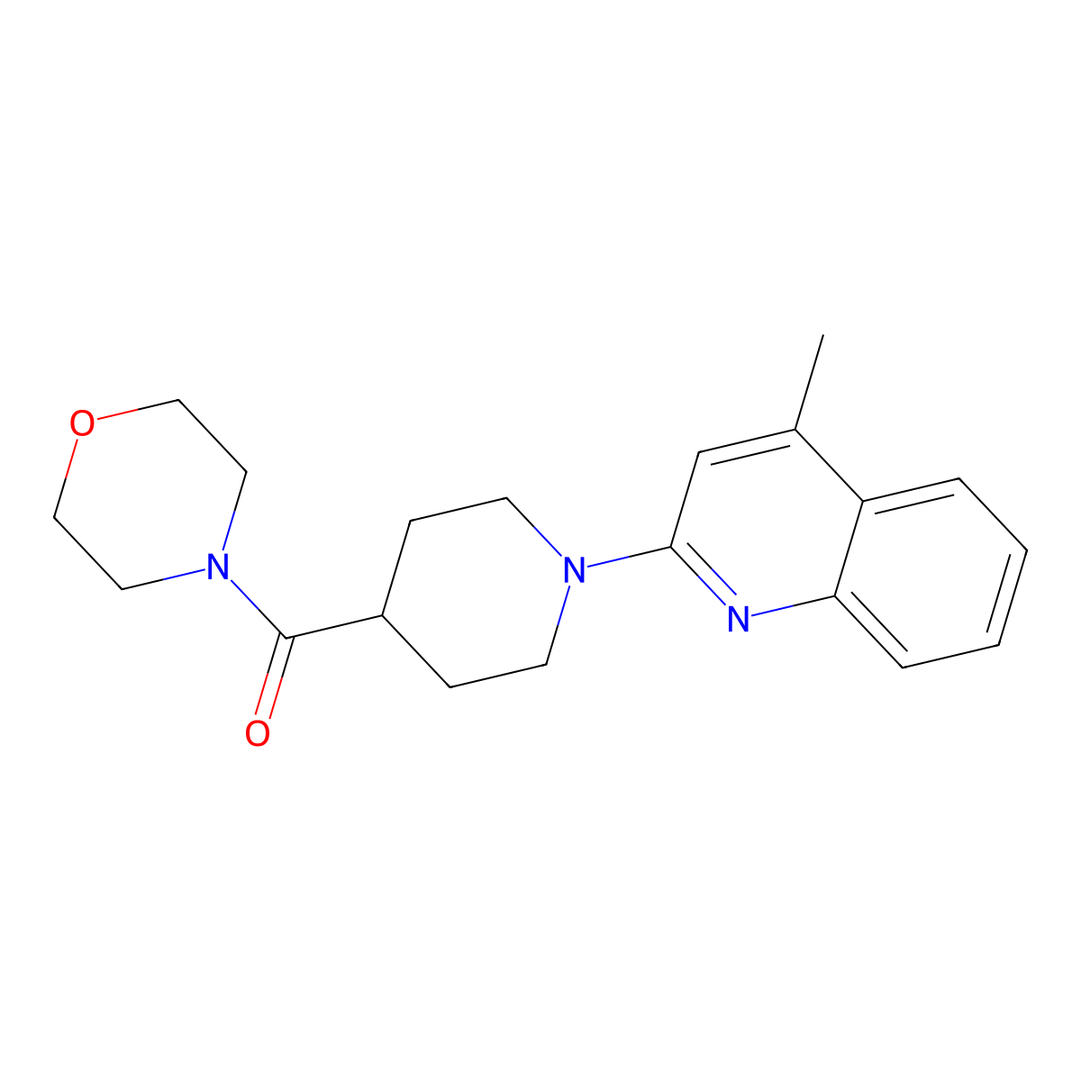 4-Methyl-2-[4-(morpholine-4-carbonyl)piperidin-1-yl]quinoline molecular structure, CAS 1325980-44-6