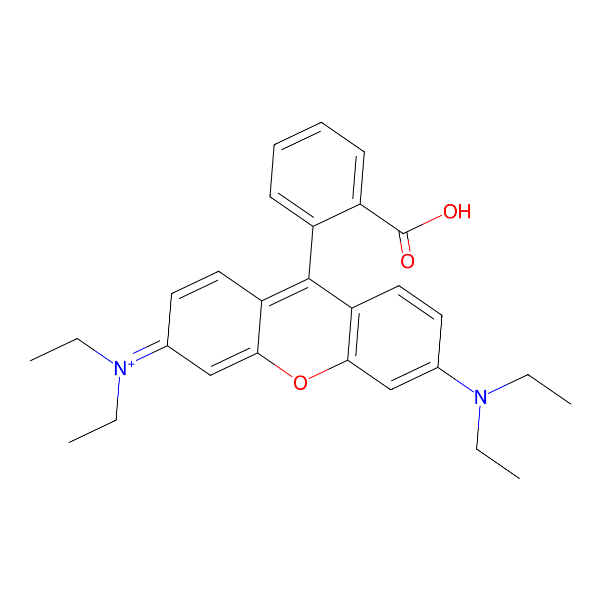 Xanthylium, 9-(2-carboxyphenyl)-3,6-bis(diethylamino)- molecular structure, CAS 1326-03-0