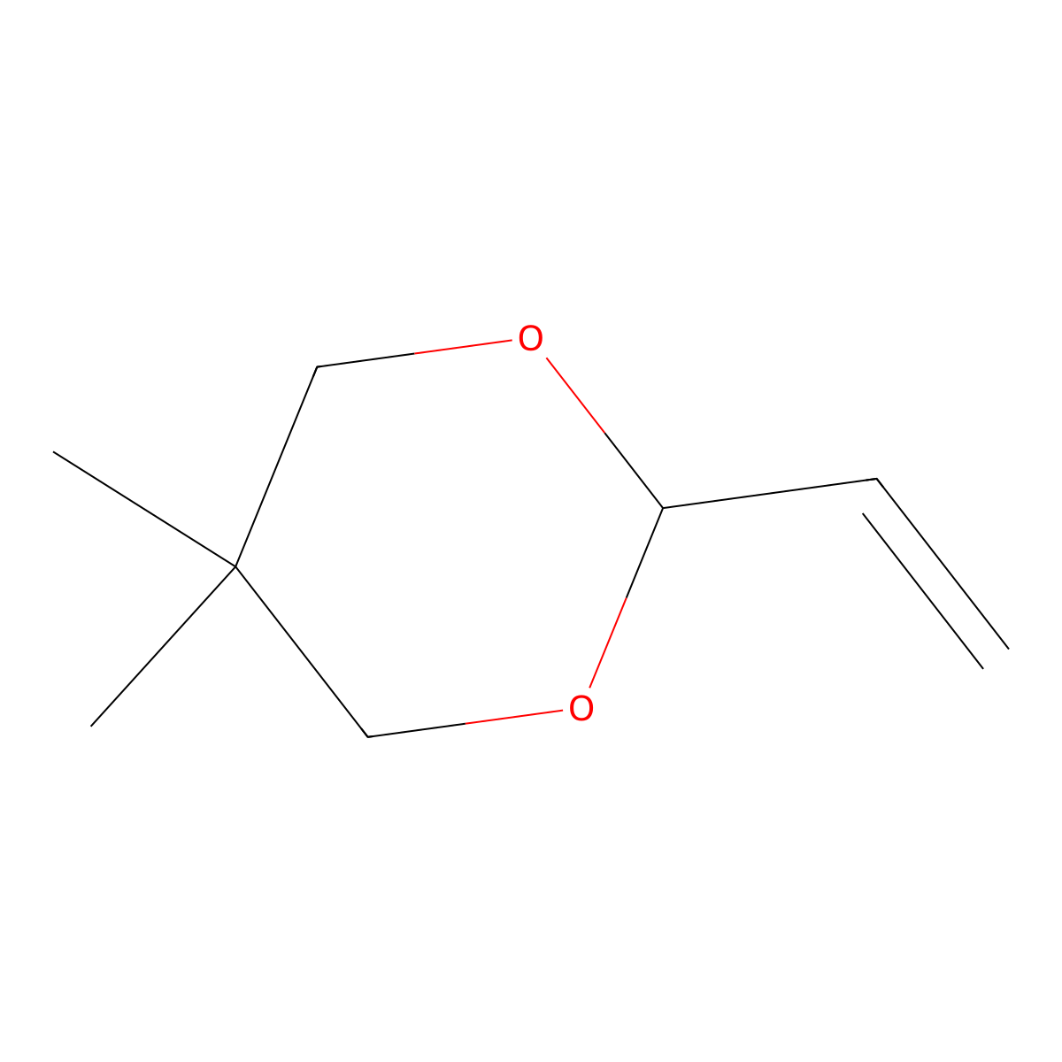 5,5-Dimethyl-2-vinyl-1,3-dioxane molecular structure, CAS 13260-75-8
