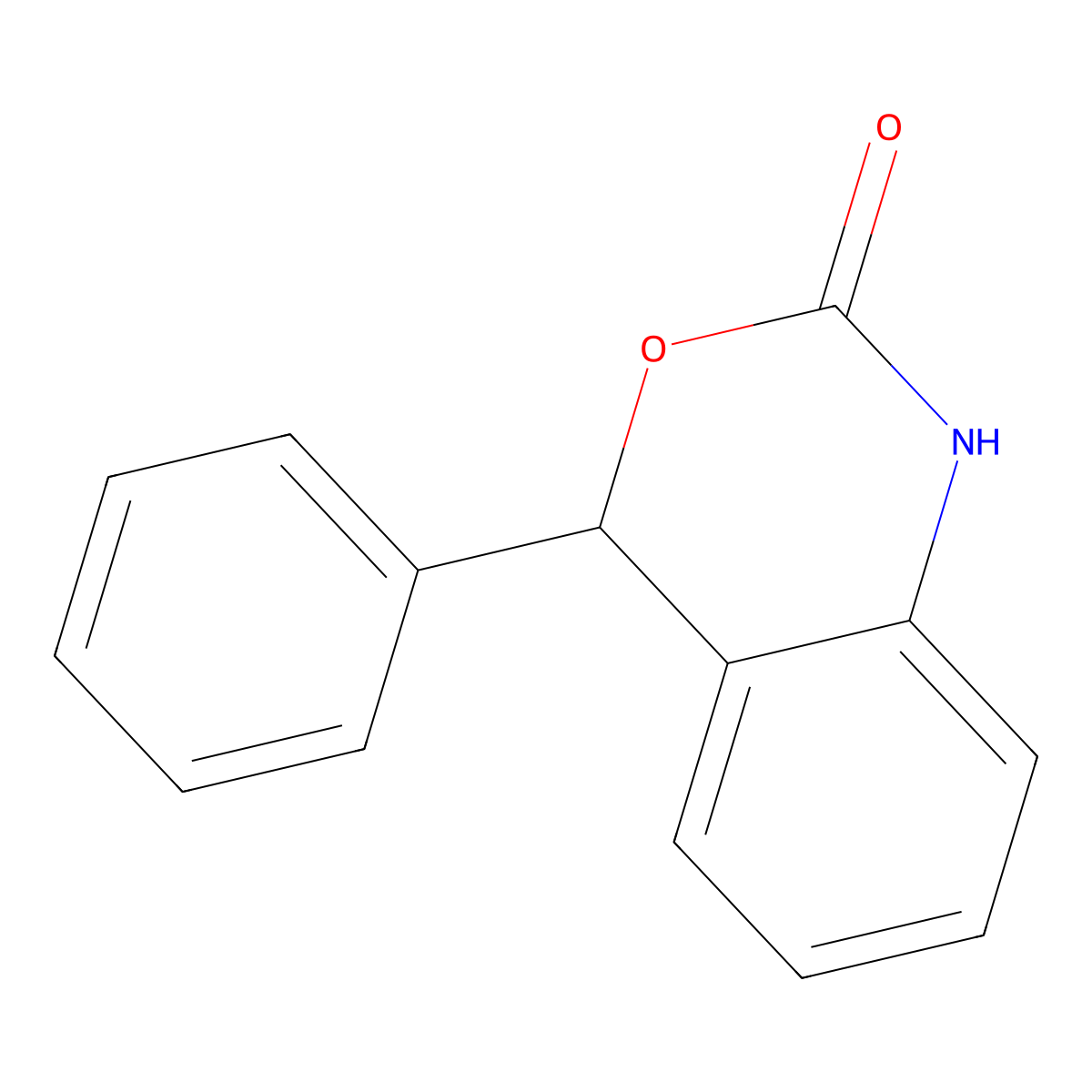 2H-3,1-Benzoxazin-2-one, 1,4-dihydro-4-phenyl- molecular structure, CAS 13260-76-9