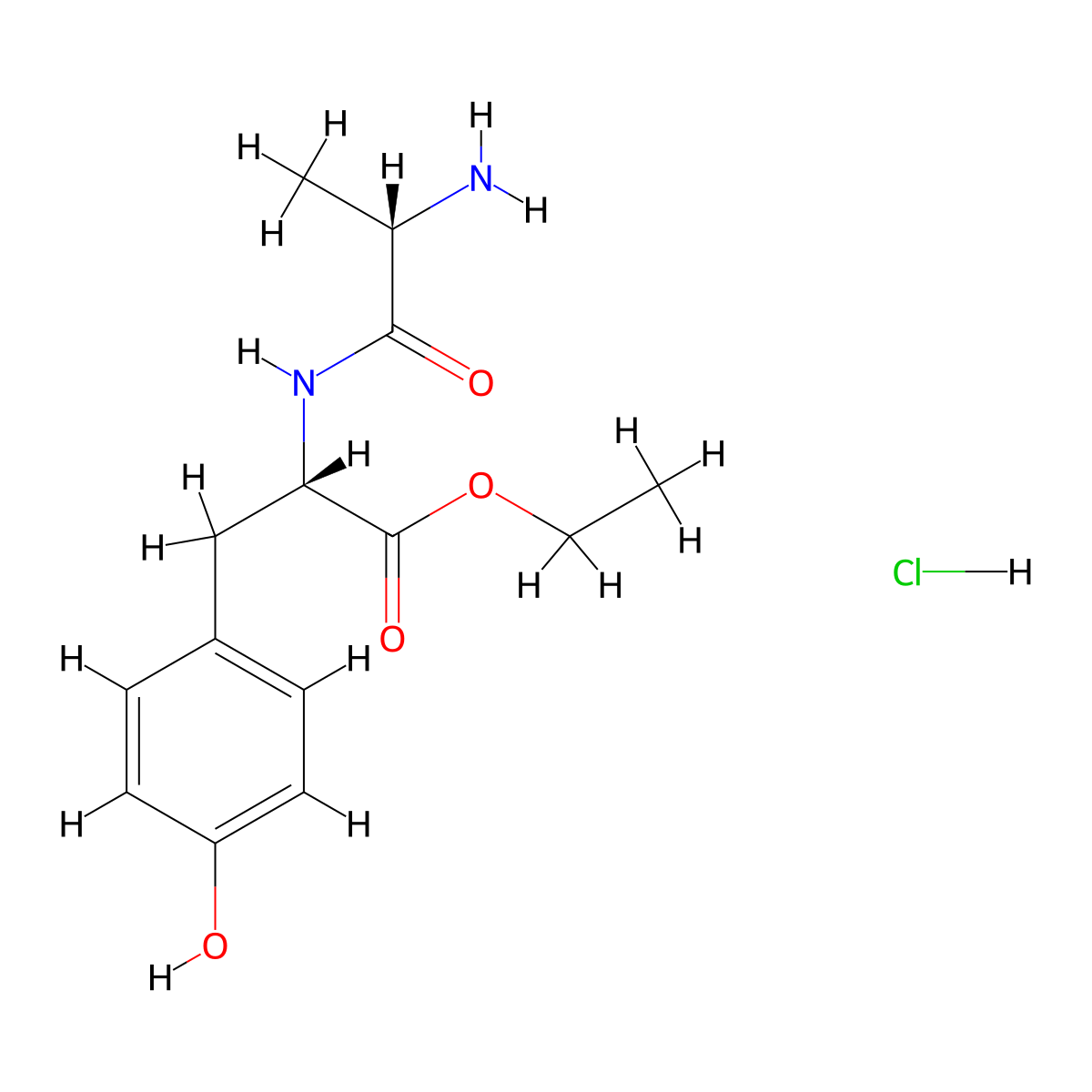 H-Ala-Tyr-OEt . HCl molecular structure, CAS 13260-91-8