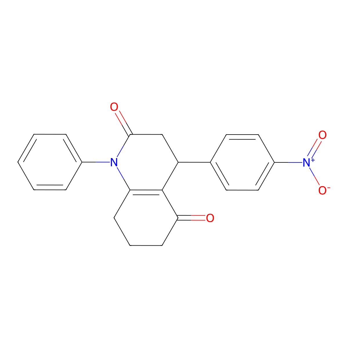 4-(4-nitrophenyl)-1-phenyl-4,6,7,8-tetrahydroquinoline-2,5(1H,3H)-dione molecular structure, CAS 132600-17-0