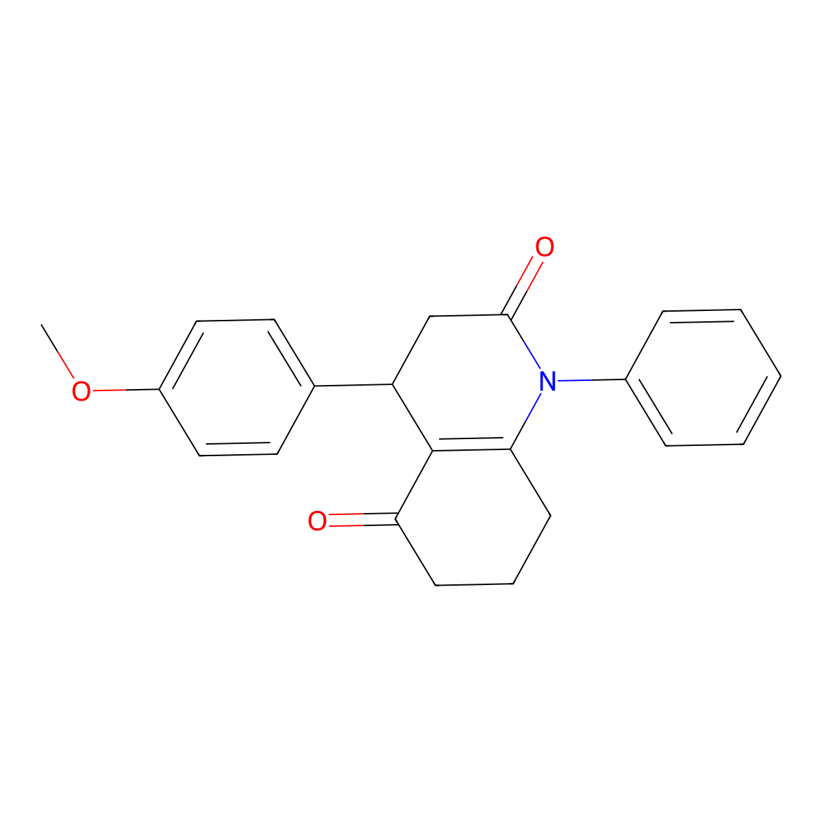 4-(4-methoxyphenyl)-1-phenyl-4,6,7,8-tetrahydro-3H-quinoline-2,5-dione molecular structure, CAS 132600-25-0