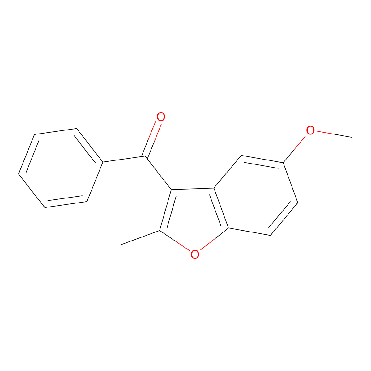 (5-Methoxy-2-methyl-1-benzofuran-3-yl)(phenyl)methanone molecular structure, CAS 132600-30-7