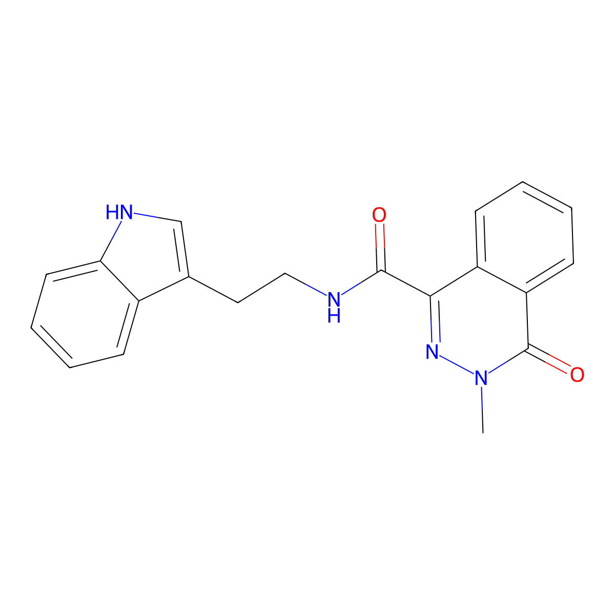 N-[2-(1H-indol-3-yl)ethyl]-3-methyl-4-oxo-3,4-dihydro-1-phthalazinecarboxamide molecular structure, CAS 1326007-29-7