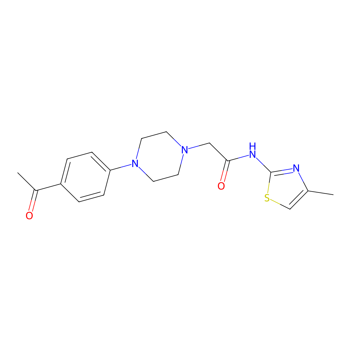 2-[4-(4-acetylphenyl)piperazin-1-yl]-N-(4-methyl-1,3-thiazol-2-yl)acetamide molecular structure, CAS 1326016-97-0