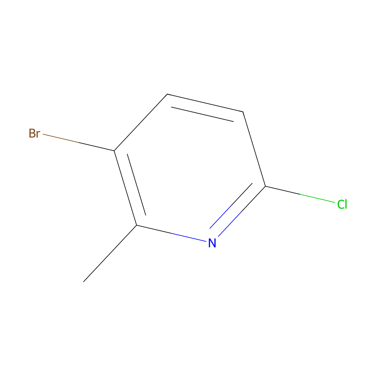 3-Bromo-6-chloro-2-methylpyridine molecular structure, CAS 132606-40-7