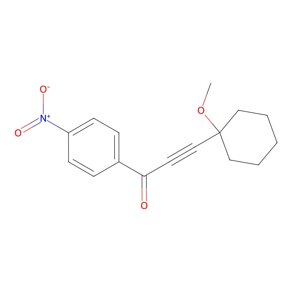 1-{4-Nitrophenyl}-3-(1-methoxycyclohexyl)-2-propyn-1-one molecular structure, CAS 132609-14-4