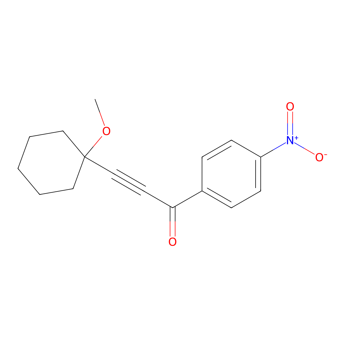 1-{4-Nitrophenyl}-3-(1-methoxycyclohexyl)-2-propyn-1-one molecular structure, CAS 132609-14-4