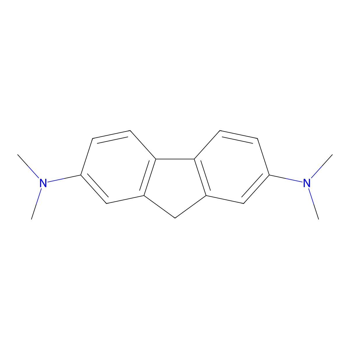 9H-Fluorene-2,7-diamine,N,N,N',N'-tetramethyl- molecular structure, CAS 13261-63-7