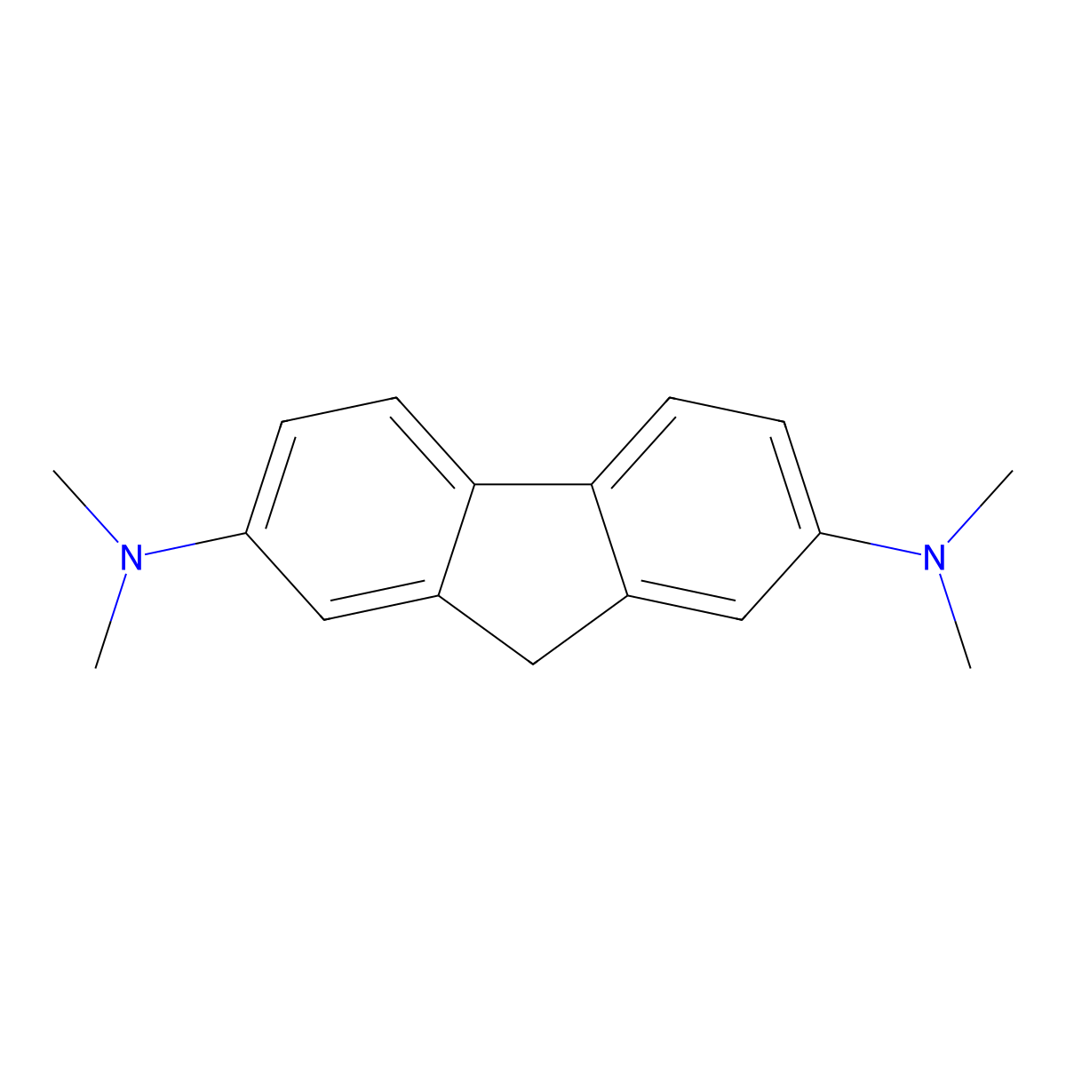 9H-Fluorene-2,7-diamine,N,N,N',N'-tetramethyl- molecular structure, CAS 13261-63-7