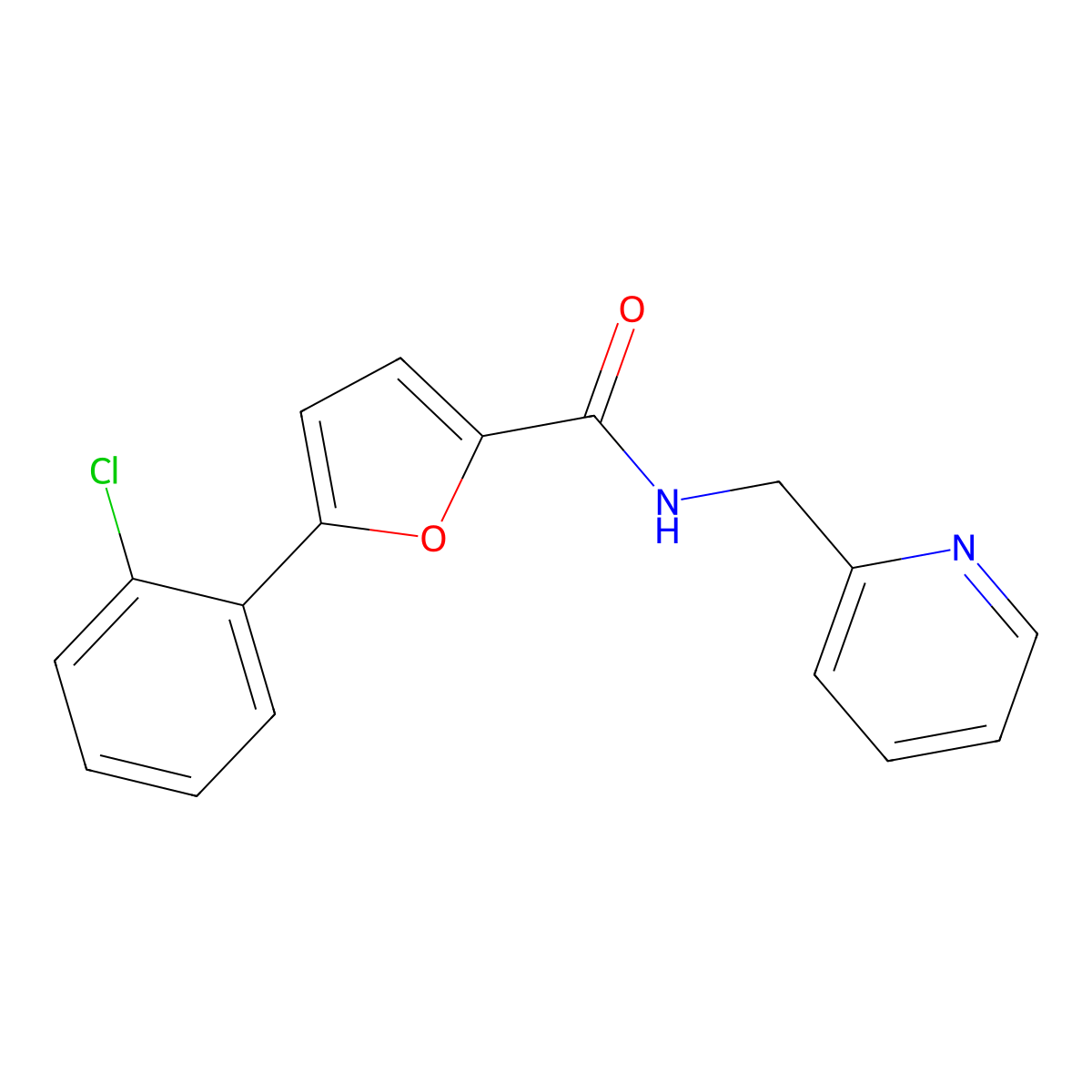 5-(2-chlorophenyl)-N-(pyridin-2-ylmethyl)furan-2-carboxamide molecular structure, CAS 1326101-08-9