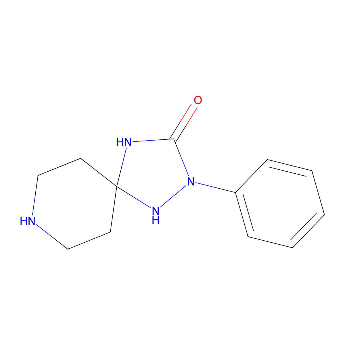 2-Phenyl-1,2,4,8-tetraazaspiro[4.5]decan-3-one molecular structure, CAS 132611-56-4