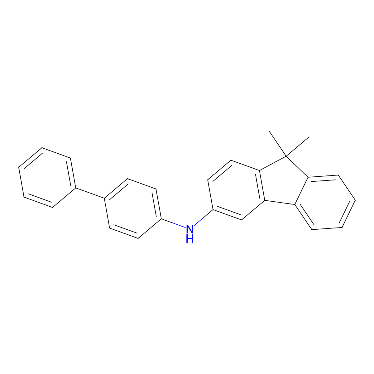 N-([1,1'-Biphenyl]-4-yl)-9,9-dimethyl-9H-fluoren-3-amine molecular structure, CAS 1326137-97-6