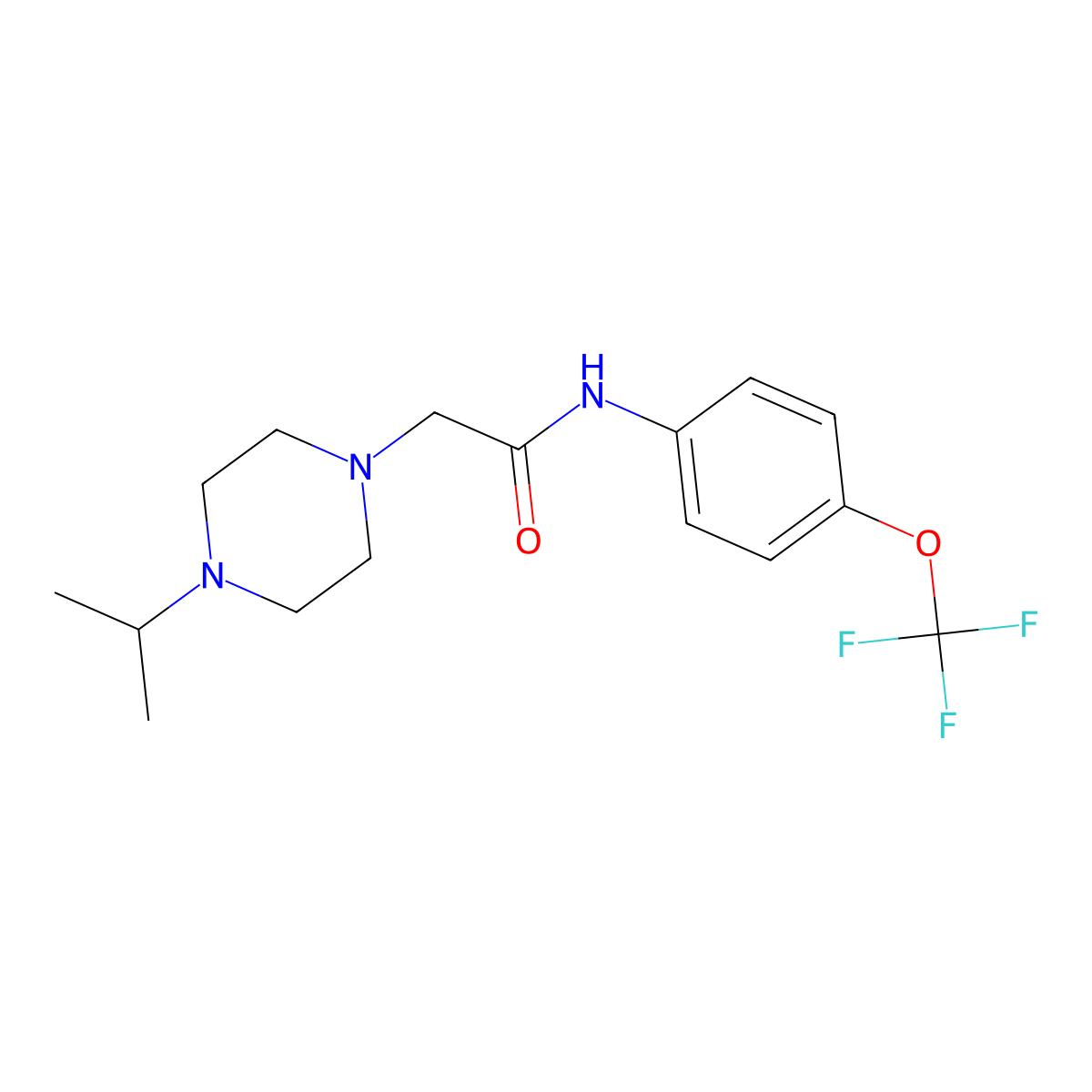 2-[4-(propan-2-yl)piperazin-1-yl]-N-[4-(trifluoromethoxy)phenyl]acetamide molecular structure, CAS 1326149-73-8