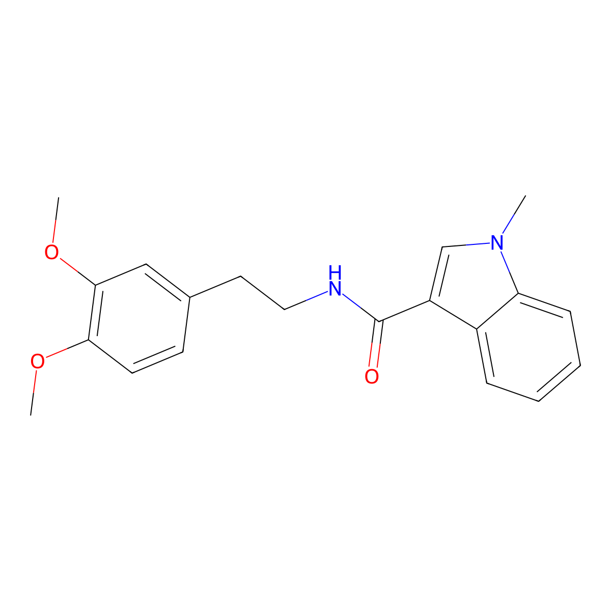 N-[2-(3,4-dimethoxyphenyl)ethyl]-1-methyl-1H-indole-3-carboxamide molecular structure, CAS 1326200-33-2