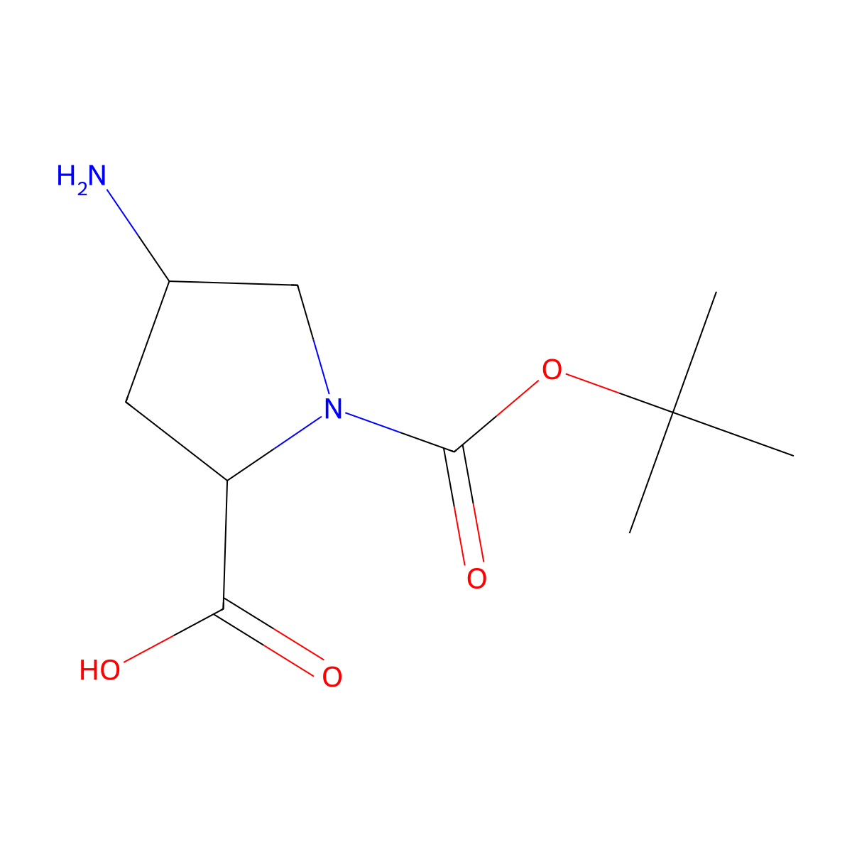 (2S,4S)-4-Amino-pyrrolidine-1,2-dicarboxylic acid 1-tert-butyl ester molecular structure, CAS 132622-66-3