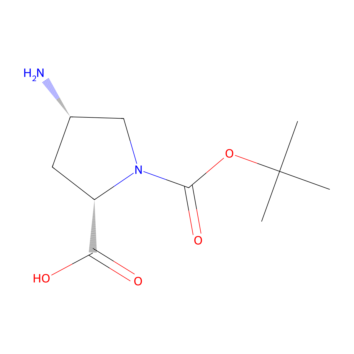 (2S,4S)-4-Amino-pyrrolidine-1,2-dicarboxylic acid 1-tert-butyl ester molecular structure, CAS 132622-66-3