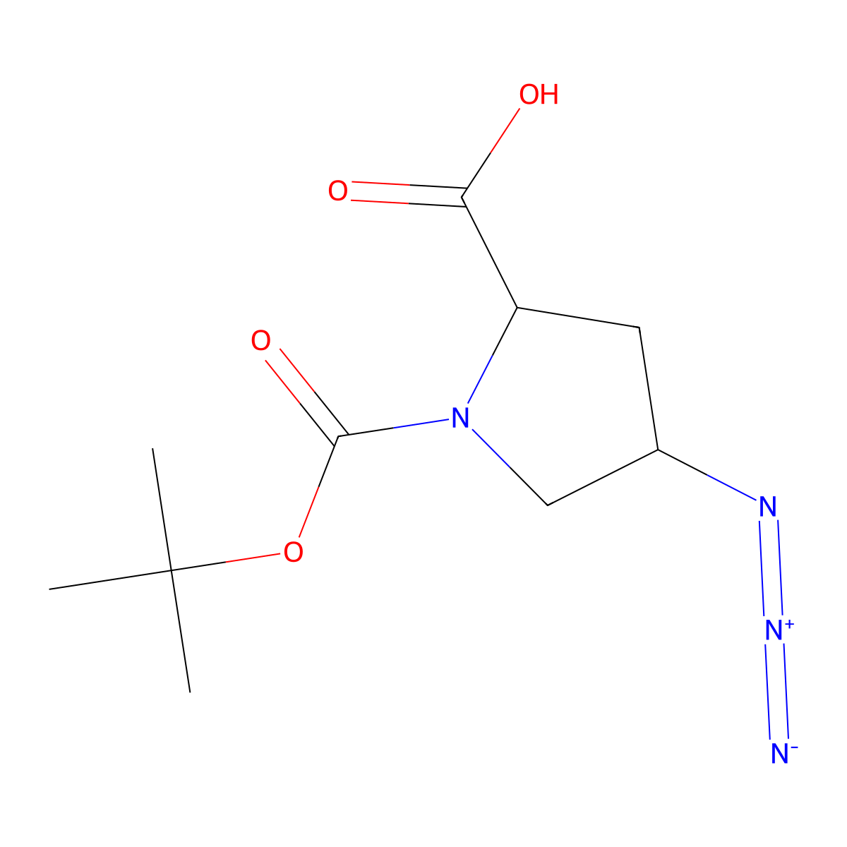 (4S)-1-(tert-Butoxycarbonyl)-4-azido-D-proline molecular structure, CAS 132622-77-6