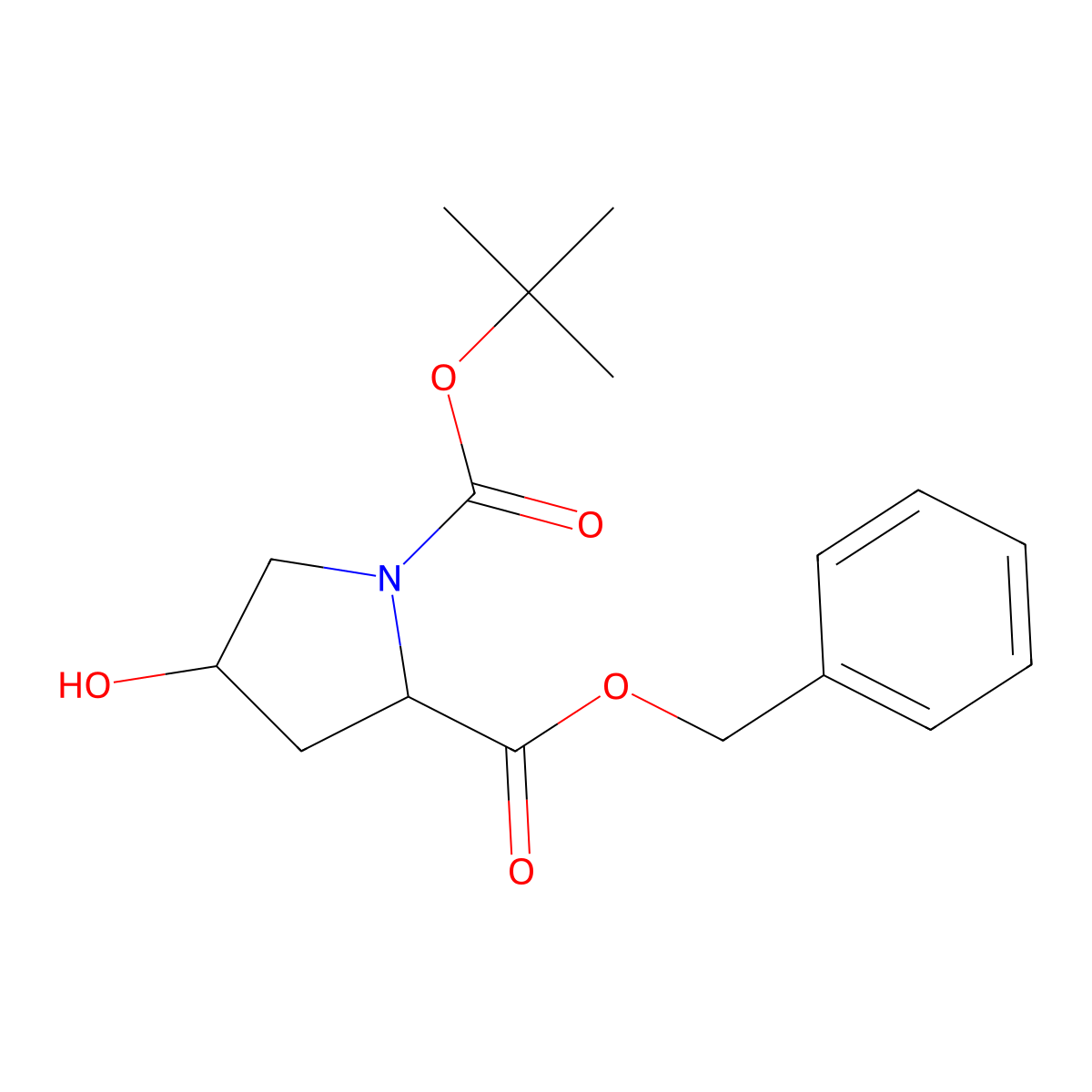 Benzyl (4S)-1-Boc-4-hydroxy-L-prolinate molecular structure, CAS 132622-90-3
