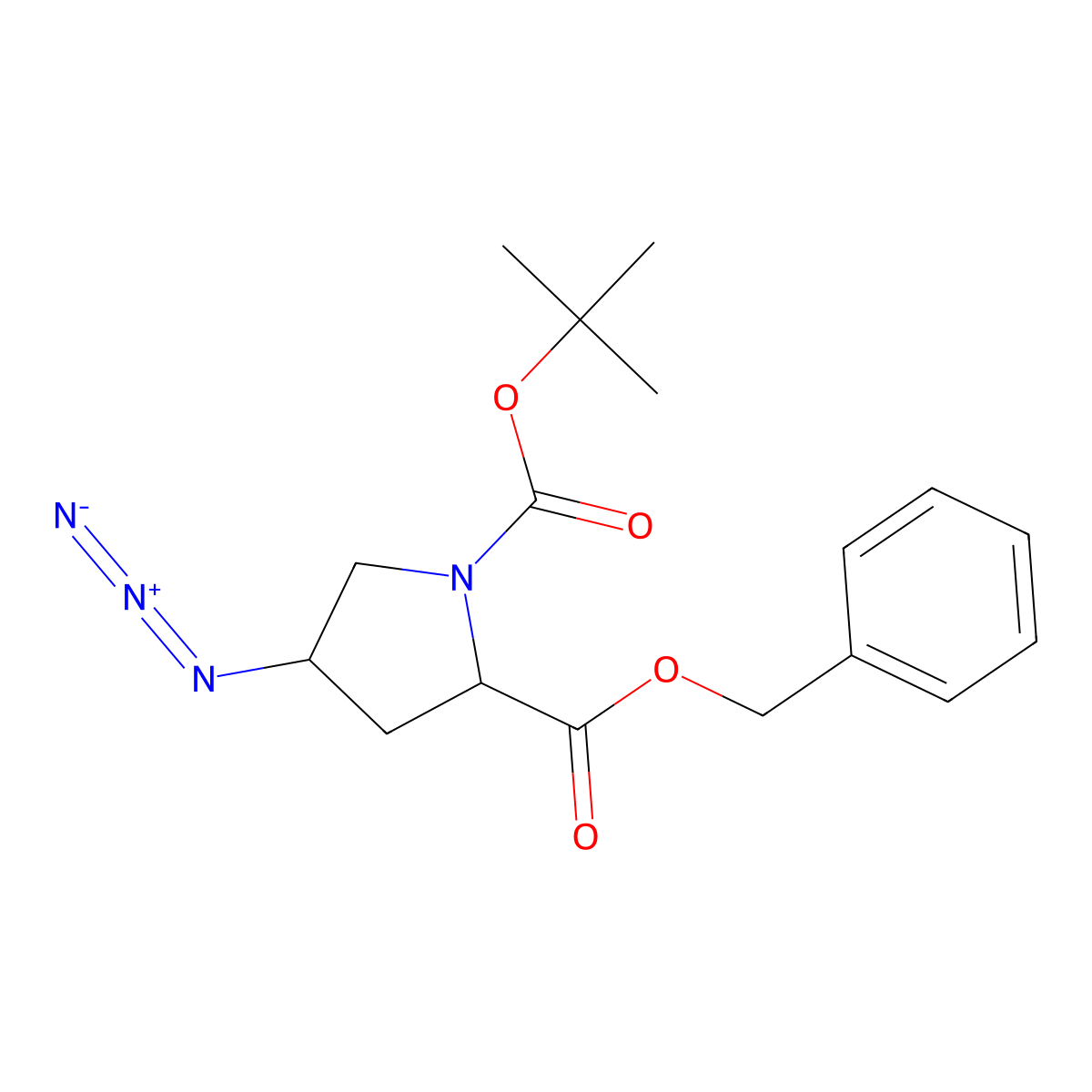 (4R)-4-Azido-1-Boc-D-proline benzyl ester molecular structure, CAS 132622-97-0