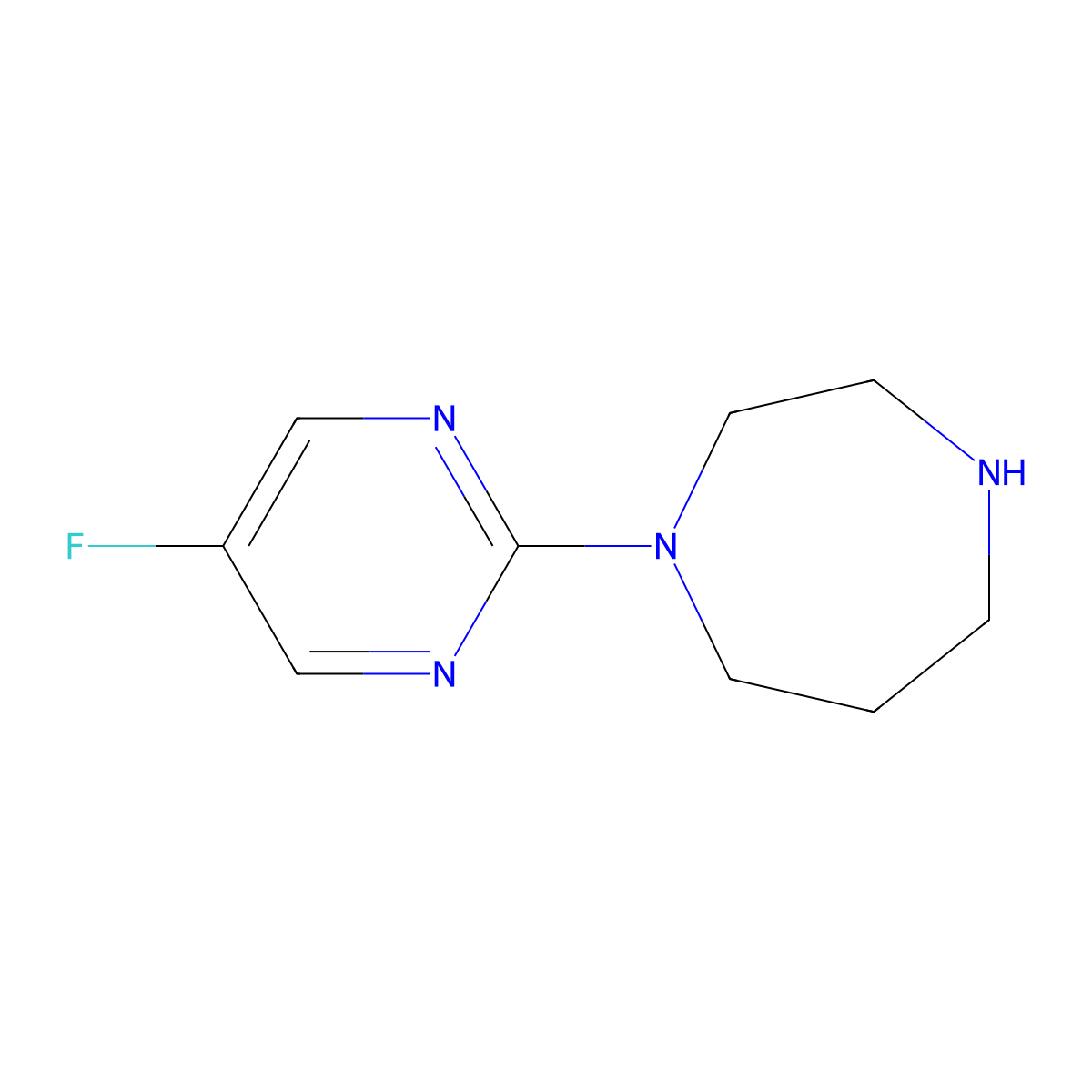 1-(5-Fluoropyrimidin-2-yl)-1,4-diazepane molecular structure, CAS 1326229-50-8