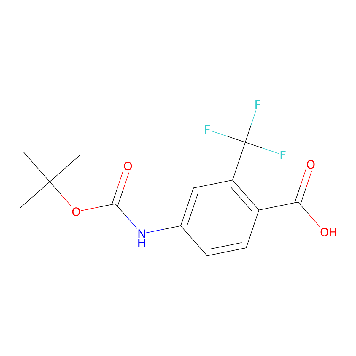 4-[(Tert-butoxycarbonyl)amino]-2-(trifluoromethyl)benzoic acid molecular structure, CAS 1326229-55-3