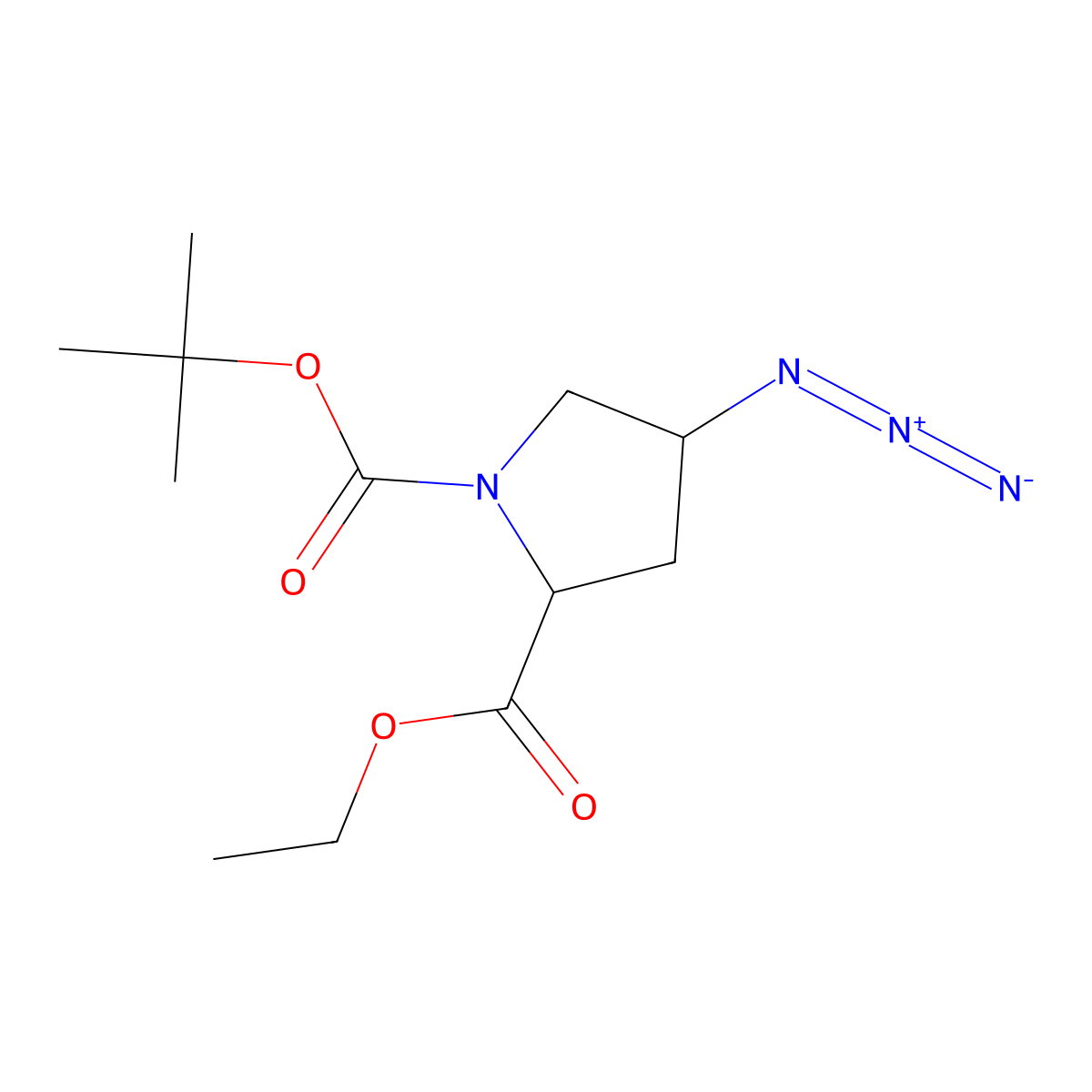 (4S)-1-Boc-4-azido-D-proline ethyl ester molecular structure, CAS 132623-06-4