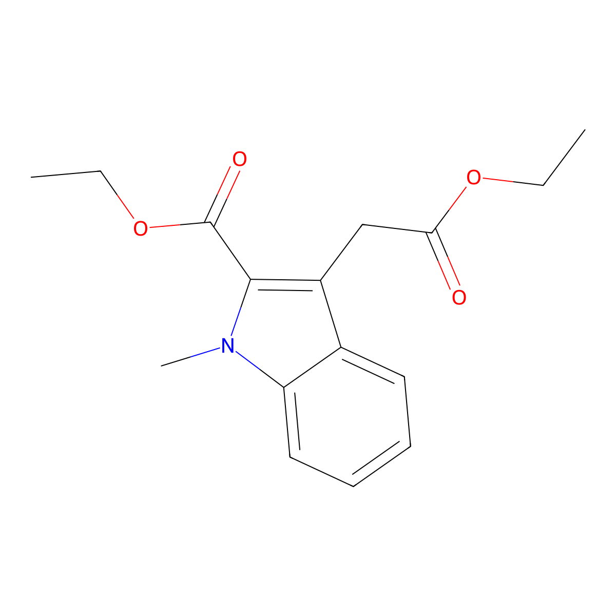 Ethyl 3-(2-ethoxy-2-oxoethyl)-1-methyl-1H-indole-2-carboxylate molecular structure, CAS 132623-08-6