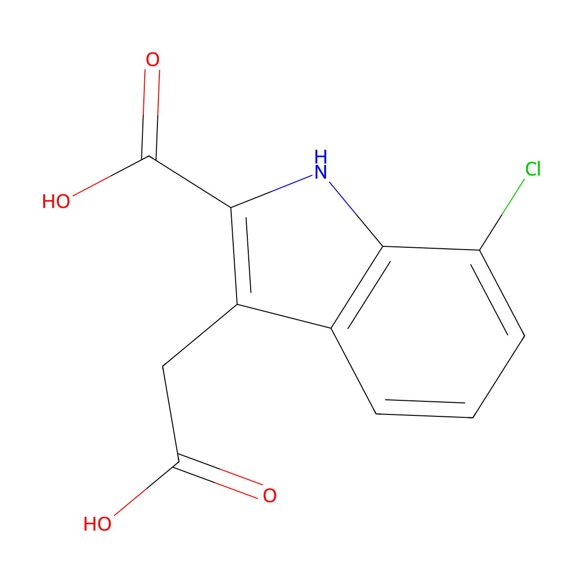 3-(Carboxymethyl)-7-chloro-1H-indole-2-carboxylic acid molecular structure, CAS 132623-12-2