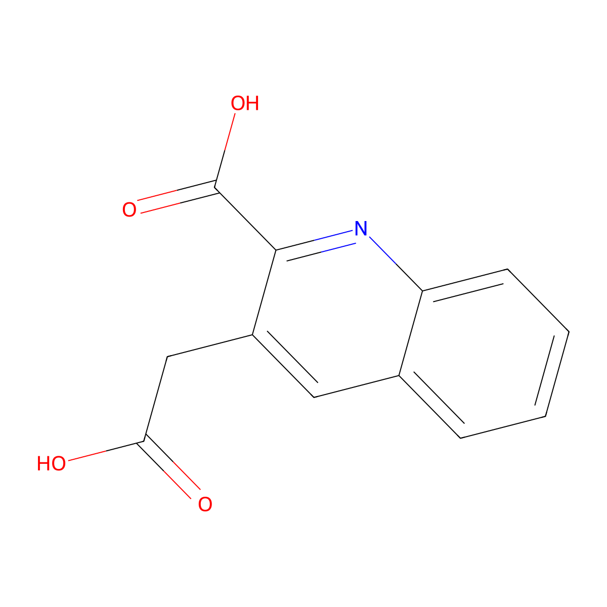 3-(Carboxymethyl)quinoline-2-carboxylic acid molecular structure, CAS 132623-44-0